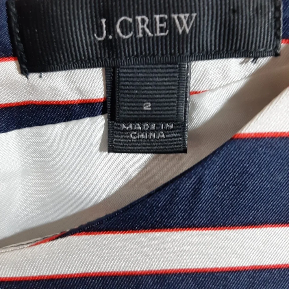J. Crew navy stripe silk dress 2 - Picture 9 of 13